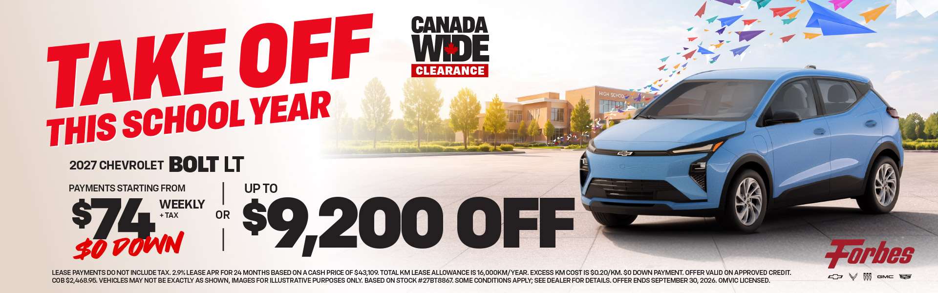 2027 Chevrolet Bolt LT - Payments Starting From $74 Weekly + Tax | $0 Down | OR Up To $9,200 Off